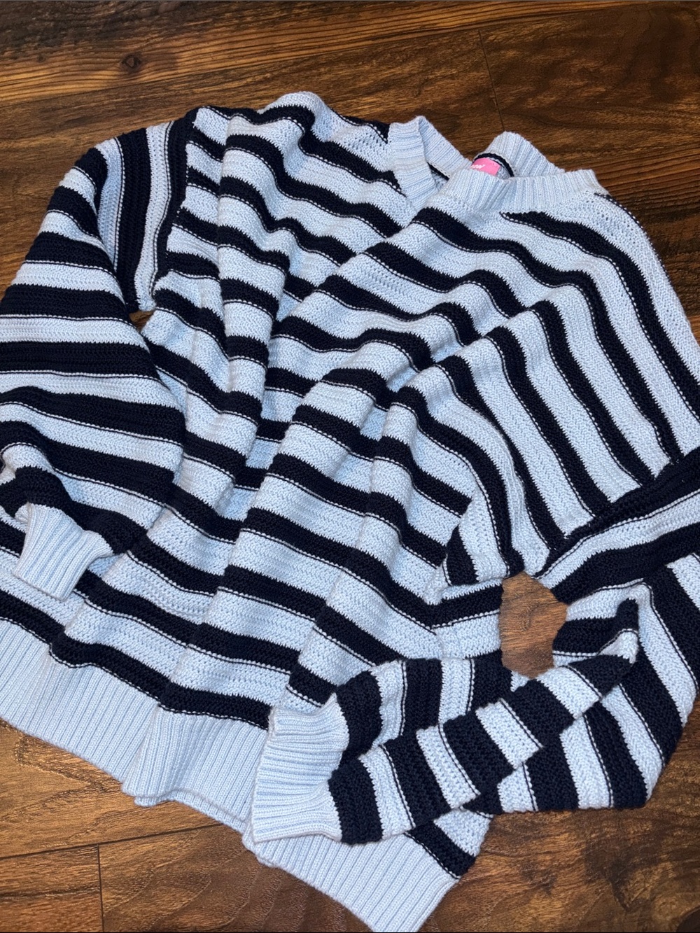 Edikted Oversized Sweater in Light Blue/ Dark Blue